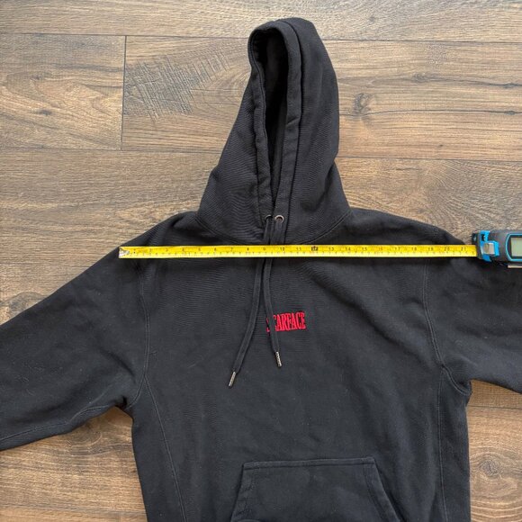 Scarface X Shoe Palace PULLOVER HOODIE LARGE Black Tony Montana Movie Poster - Picture 2 of 12